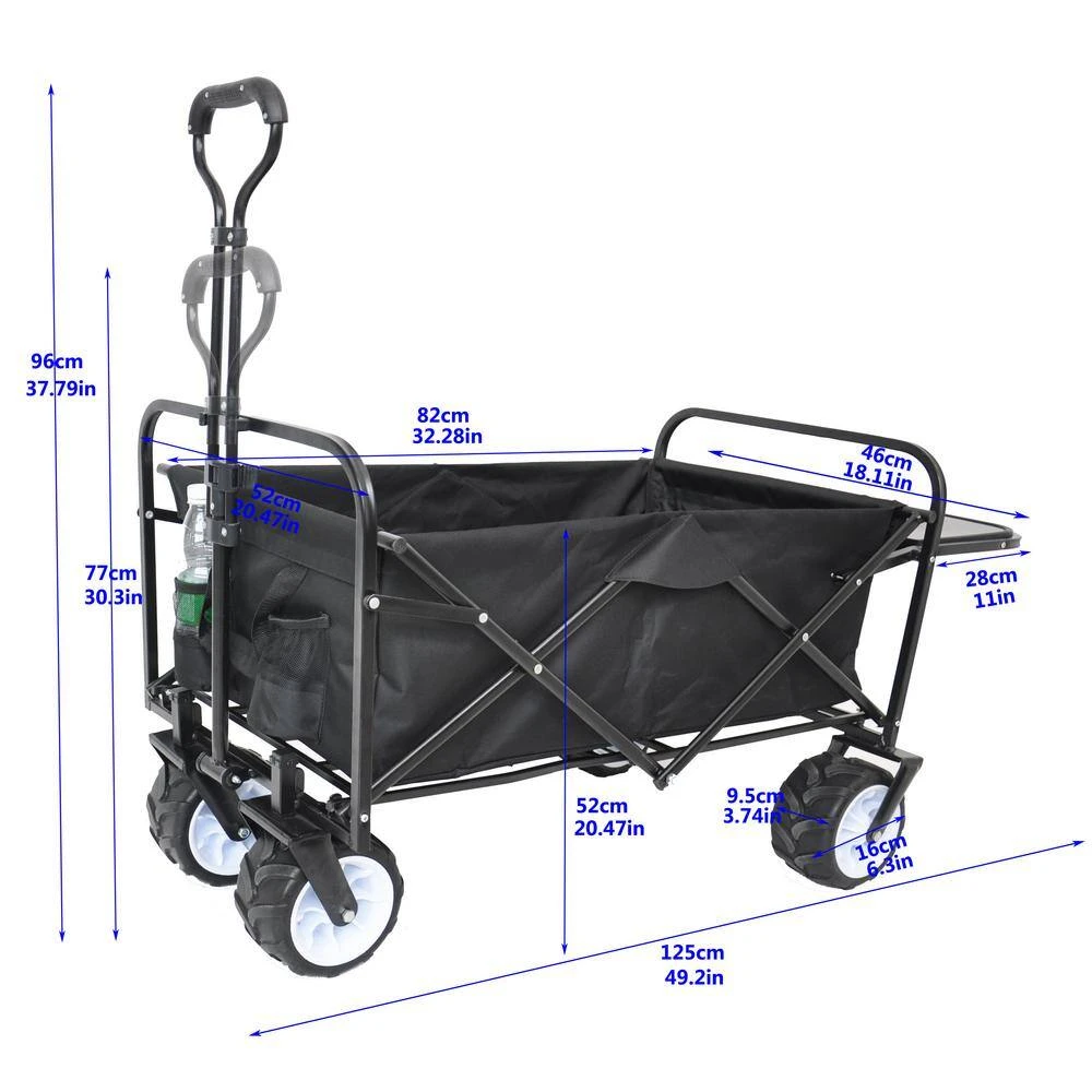 Folding 4 cu. ft. 600D polyester fabric Collapsible Garden Cart with Drink Holder, Adjustable Handles and Double Fabric by Afoxsos 5 Folding 4 cu. ft. 600D polyester fabric Collapsible Garden Cart with Drink Holder, Adjustable Handles and Double Fabric by Afoxsos - Image 3
