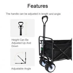 Folding 4 cu. ft. 600D polyester fabric Collapsible Garden Cart with Drink Holder, Adjustable Handles and Double Fabric by Afoxsos 21 Folding 4 cu. ft. 600D polyester fabric Collapsible Garden Cart with Drink Holder, Adjustable Handles and Double Fabric by Afoxsos -GARDEN TOOLS Shop garden carts hdmx488 d4 1000