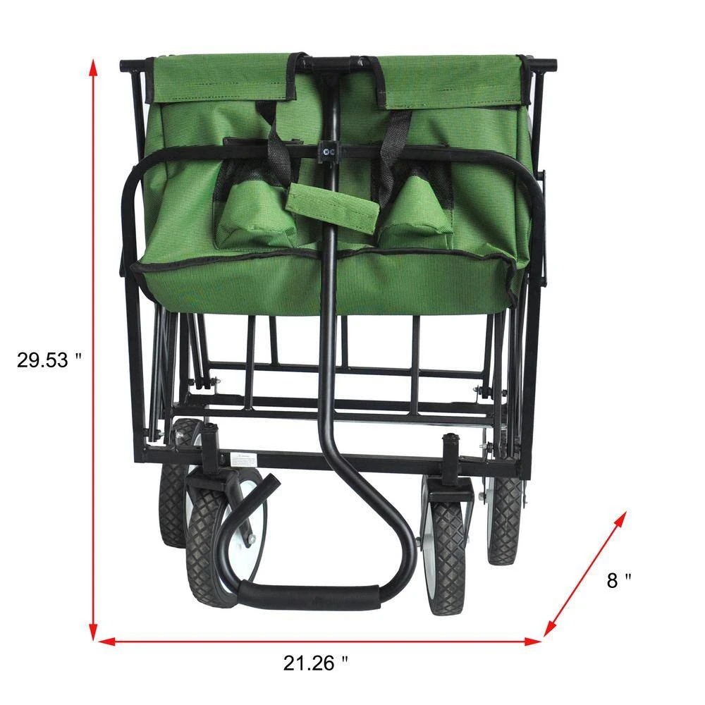3.6 cu. ft. Fabric Bin Garden Cart Folding Wagon Cart in Green by Afoxsos 4 3.6 cu. ft. Fabric Bin Garden Cart Folding Wagon Cart in Green by Afoxsos - Image 2