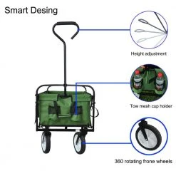 3.6 cu. ft. Fabric Bin Garden Cart Folding Wagon Cart in Green by Afoxsos 16 3.6 cu. ft. Fabric Bin Garden Cart Folding Wagon Cart in Green by Afoxsos -GARDEN TOOLS Shop garden carts hdmx579 4f 1000