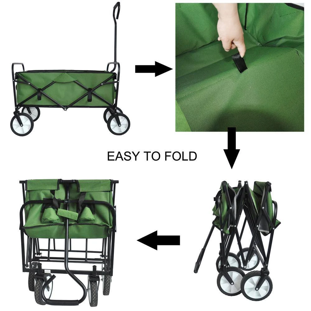 3.6 cu. ft. Fabric Bin Garden Cart Folding Wagon Cart in Green by Afoxsos 10 3.6 cu. ft. Fabric Bin Garden Cart Folding Wagon Cart in Green by Afoxsos - Image 8