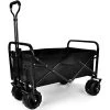 3.2 cu. ft. Black Fabric Heavy-Duty Folding Portable Garden Cart w/ 7 in. Widened All-Terrain Wheels Adjustable Handles by BANSA ROSE -GARDEN TOOLS Shop garden carts hskn stc3 64 1000