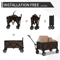 4.9 cu. ft. Fabric Collapsible and Portable Folding Garden Cart Outdoor Garden Camping Wagon (Brown) by JOYSIDE 11 4.9 cu. ft. Fabric Collapsible and Portable Folding Garden Cart Outdoor Garden Camping Wagon (Brown) by JOYSIDE -GARDEN TOOLS Shop garden carts js gc brown01 1f 1000