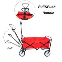 3.3 cu.ft. Steel Collapsible Folding Fabric Outdoor Utility Wagon Garden Cart with 2 Mesh Cup Holders, Red by Unbranded -GARDEN TOOLS Shop garden carts ktdgcp82601 1f 1000