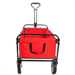 3.3 cu.ft. Steel Collapsible Folding Fabric Outdoor Utility Wagon Garden Cart with 2 Mesh Cup Holders, Red by Unbranded -GARDEN TOOLS Shop garden carts ktdgcp82601 66 1000