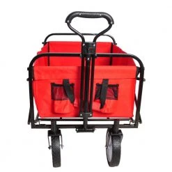 3.3 cu.ft. Steel Collapsible Folding Fabric Outdoor Utility Wagon Garden Cart with 2 Mesh Cup Holders, Red by Unbranded -GARDEN TOOLS Shop garden carts ktdgcp82601 77 1000