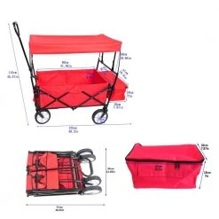 3.7 cu.ft. Steel Collapsible Garden Cart with Removable Canopy and Rear Storage, Red by Unbranded 19 3.7 cu.ft. Steel Collapsible Garden Cart with Removable Canopy and Rear Storage, Red by Unbranded -GARDEN TOOLS Shop garden carts ktdgcp82902 44 1000
