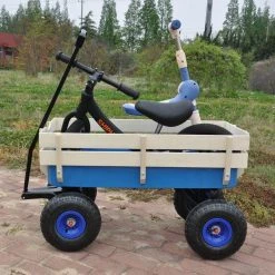 3.03 cu.ft. Steel Garden Cart with wood Railing, Blue by Unbranded -GARDEN TOOLS Shop garden carts ktdgcp83101 44 1000