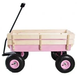 2.8 cu.ft. Steel Wagon Children Kid Garden Cart in Pink by Unbranded