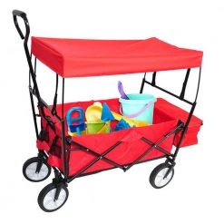 2.4 cu.ft. Metal Folding Wagon Garden Cart with Canopy in Red by Unbranded 13 2.4 cu.ft. Metal Folding Wagon Garden Cart with Canopy in Red by Unbranded -GARDEN TOOLS Shop garden carts lhr428zyq22 fa 1000