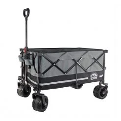 3 cu. ft. Nature ft.s Journey Collapsible Folding Fabric Camping and Garden Cart, Black/Grey by Unbranded
