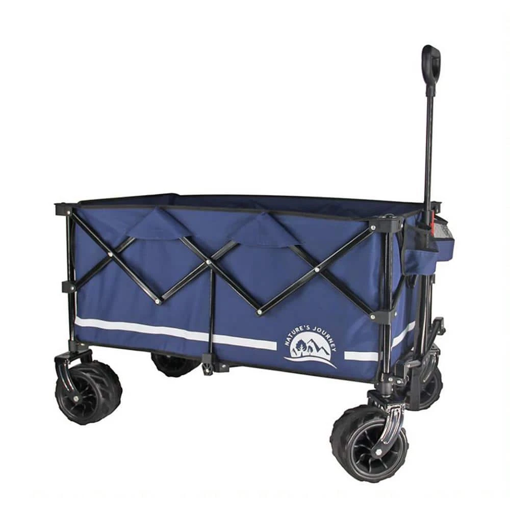 3 cu. ft. Nature ft.s Journey Collapsible Fabric Folding Camping and Garden Cart, Black/Blue by Unbranded 3 3 cu. ft. Nature ft.s Journey Collapsible Fabric Folding Camping and Garden Cart, Black/Blue by Unbranded