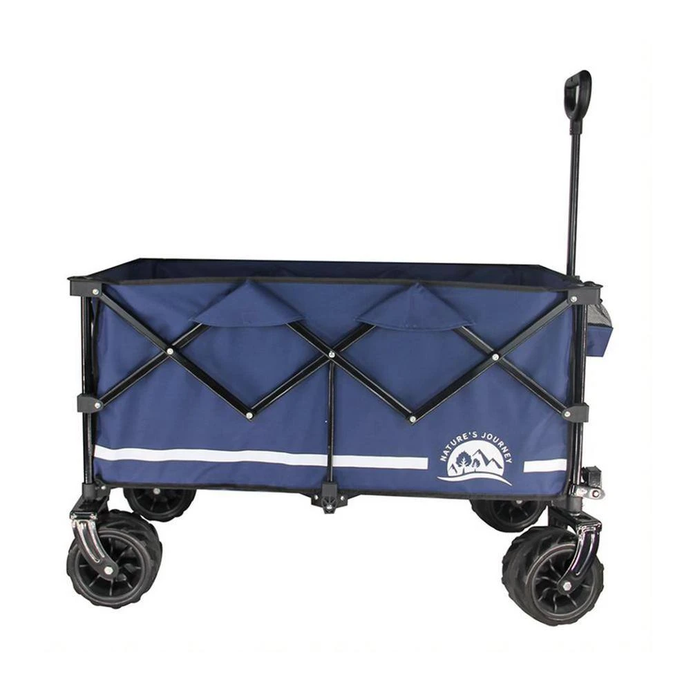 3 cu. ft. Nature ft.s Journey Collapsible Fabric Folding Camping and Garden Cart, Black/Blue by Unbranded 4 3 cu. ft. Nature ft.s Journey Collapsible Fabric Folding Camping and Garden Cart, Black/Blue by Unbranded - Image 2