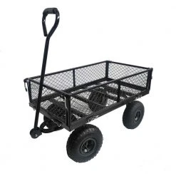 3 cu. ft. Heavy-Duty Steel Garden Cart Utility Cart with Removable 4-Sides by Amucolo