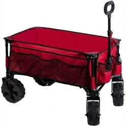 Laburnum 1.2 cu.ft. Foldable Rolling Fabric Utility Tailgate Garden Cart, Red by Timber Ridge