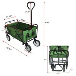 3.6 cu.ft. Metal Folding Wagon Camping Beach Yard Garden Cart Green by Tunearary -GARDEN TOOLS Shop garden carts w227hzp37479 31 1000