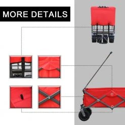 3.6 cu.ft. Outdoor Camping Wagon Metal Garden Carts Foldable by Tunearary -GARDEN TOOLS Shop garden carts w321hzp37290 4f 1000