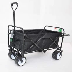4.5 cu. ft. Black Fabric Folding Garden Cart by Unbranded