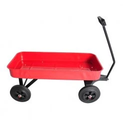 1.2 cu. ft. Low Fence Steel Red Garden Cart by Unbranded