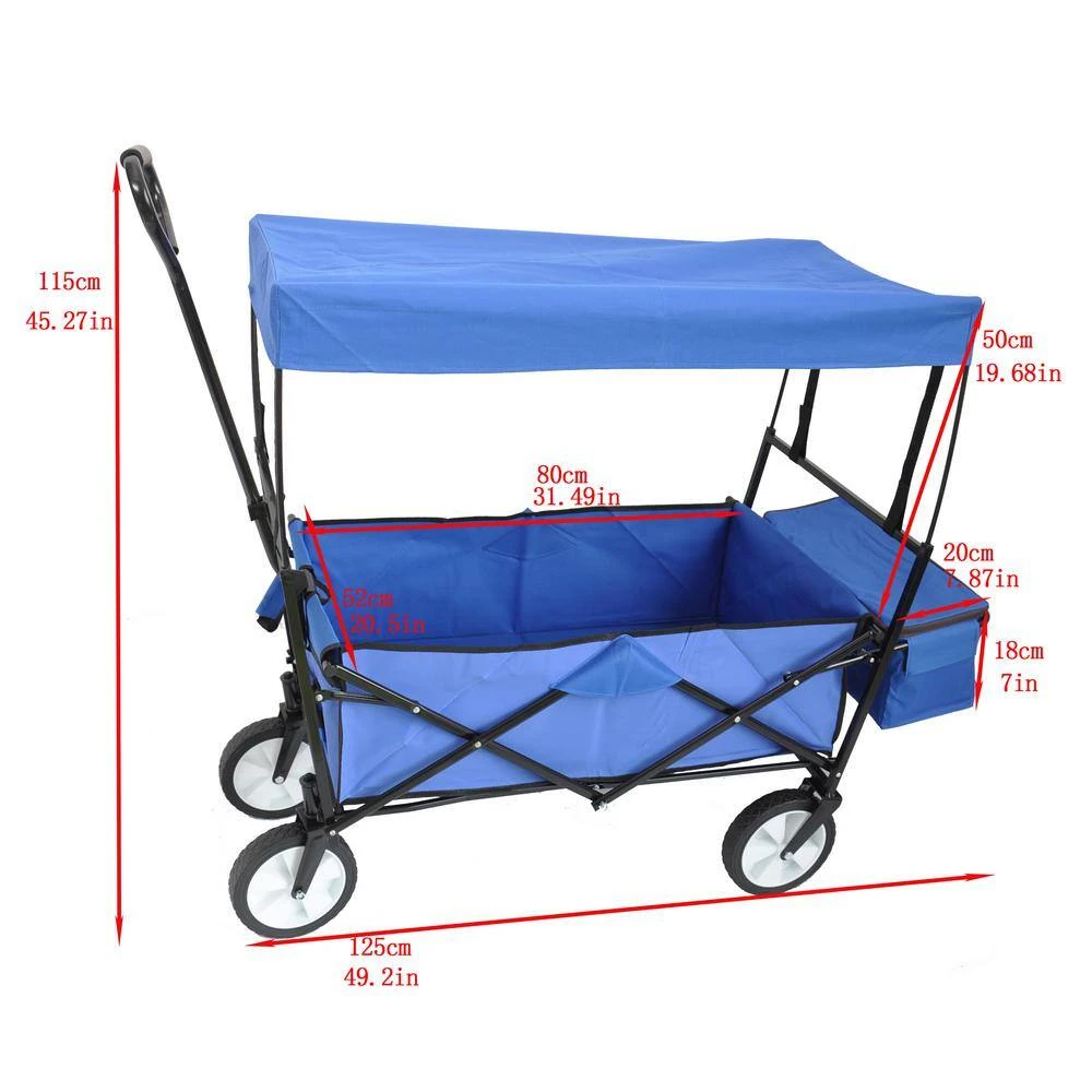 3.55 cu.ft. Fabric Blue Folding Garden Cart by Unbranded 5 3.55 cu.ft. Fabric Blue Folding Garden Cart by Unbranded - Image 3