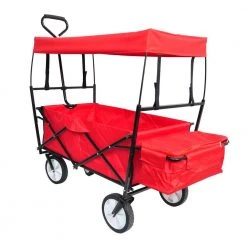 4 cu.ft. Metal Garden Shopping Beach Cart folding wagon Garden Cart Red by Unbranded -GARDEN TOOLS Shop garden carts xy224 redca rts 1f 1000