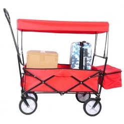 4 cu.ft. Metal Garden Shopping Beach Cart folding wagon Garden Cart Red by Unbranded -GARDEN TOOLS Shop garden carts xy224 redca rts fa 1000