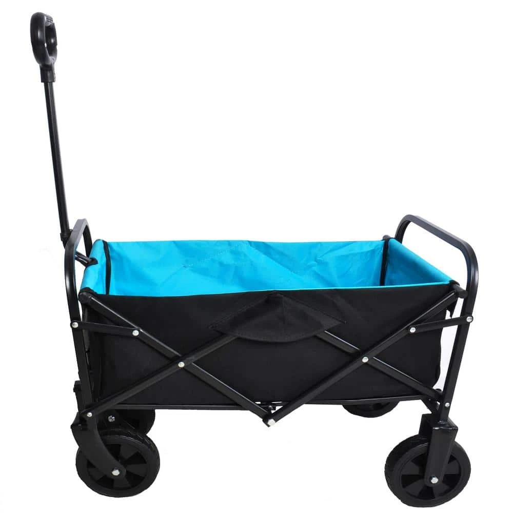 1.43 cu. ft. Fabric and Steel Folding Wagon Shopping Beach Garden Cart (Black and Blue) by Unbranded 3 1.43 cu. ft. Fabric and Steel Folding Wagon Shopping Beach Garden Cart (Black and Blue) by Unbranded