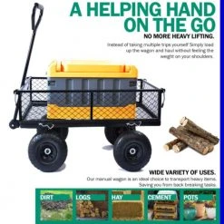 4 cu. ft. Black Steel Wagon Garden Cart by Alpulon -GARDEN TOOLS Shop garden carts zmwv234 44 1000