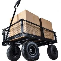4 cu. ft. Black Steel Wagon Garden Cart by Alpulon -GARDEN TOOLS Shop garden carts zmwv234 c3 1000
