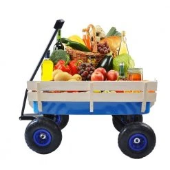 3 cu. ft. Outdoor Steel Blue Shopping Utility Wagon Garden Cart by Unbranded -GARDEN TOOLS Shop garden carts zq w22740235 44 1000 1