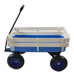3 cu. ft. Outdoor Steel Blue Shopping Utility Wagon Garden Cart by Unbranded