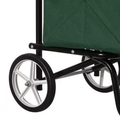 5.18 cu. ft. Capacity Outdoor Steel Leaf Patio Lawn and Storage Garden Cart on Wheels Plastic Bin, Green by Gardenised -GARDEN TOOLS Shop gardenised garden carts qi004519 44 1000