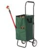 5.18 cu. ft. Capacity Outdoor Steel Leaf Patio Lawn and Storage Garden Cart on Wheels Plastic Bin, Green by Gardenised -GARDEN TOOLS Shop gardenised garden carts qi004519 64 1000