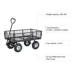 4 cu. ft. Heavy-Duty Black Steel Utility Garden Cart by Glitzhome -GARDEN TOOLS Shop glitzhome garden carts 2003400002 1f 1000