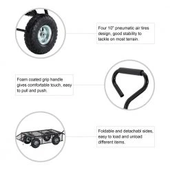 4 cu. ft. Heavy-Duty Black Steel Utility Garden Cart by Glitzhome -GARDEN TOOLS Shop glitzhome garden carts 2003400002 4f 1000