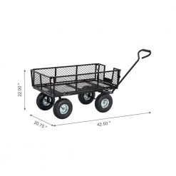 4 cu. ft. Heavy-Duty Black Steel Utility Garden Cart by Glitzhome -GARDEN TOOLS Shop glitzhome garden carts 2003400002 c3 1000