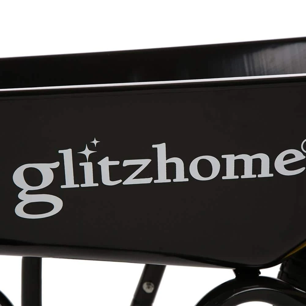 4.7 cu. ft. Black Steel Framed Plastic Garden Wheelbarrow Utility Dump Cart by Glitzhome 6 4.7 cu. ft. Black Steel Framed Plastic Garden Wheelbarrow Utility Dump Cart by Glitzhome - Image 4