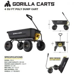 4 cu. ft. Poly Garden Dump Cart by GORILLA CARTS -GARDEN TOOLS Shop gorilla carts garden carts gcg 4 40 1000
