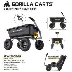 7 cu. ft. Poly Yard Dump Cart by GORILLA CARTS -GARDEN TOOLS Shop gorilla carts garden carts gcg 7 31 1000