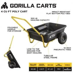 4 cu. ft. Poly Yard Cart by GORILLA CARTS -GARDEN TOOLS Shop gorilla carts garden carts gcr 4 76 1000