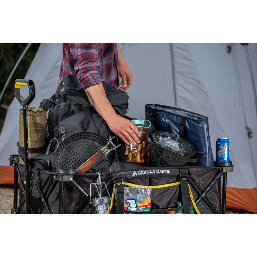 7 Cu. Ft. Collapsible Folding Outdoor Utility Wagon with Oversized Bed, Black by GORILLA CARTS 17 7 Cu. Ft. Collapsible Folding Outdoor Utility Wagon with Oversized Bed, Black by GORILLA CARTS - Image 15