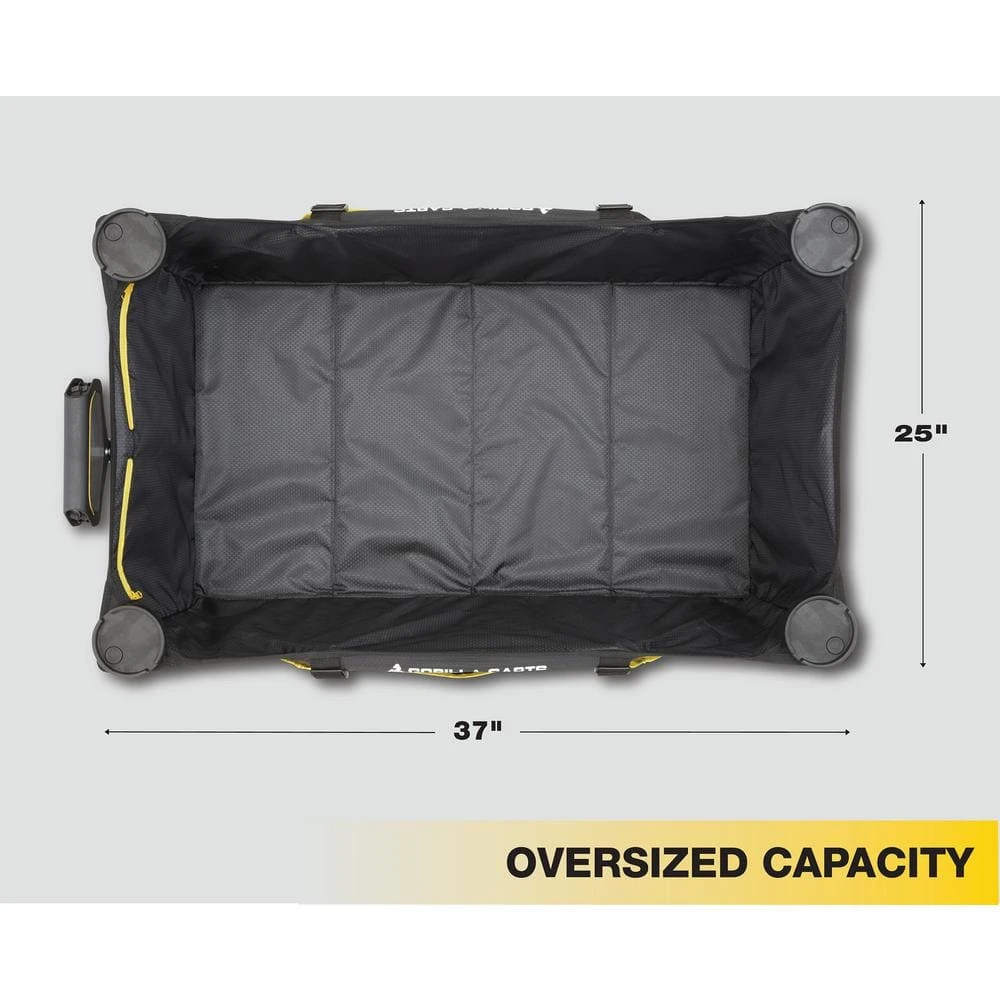 7 Cu. Ft. Collapsible Folding Outdoor Utility Wagon with Oversized Bed, Black by GORILLA CARTS 6 7 Cu. Ft. Collapsible Folding Outdoor Utility Wagon with Oversized Bed, Black by GORILLA CARTS - Image 4