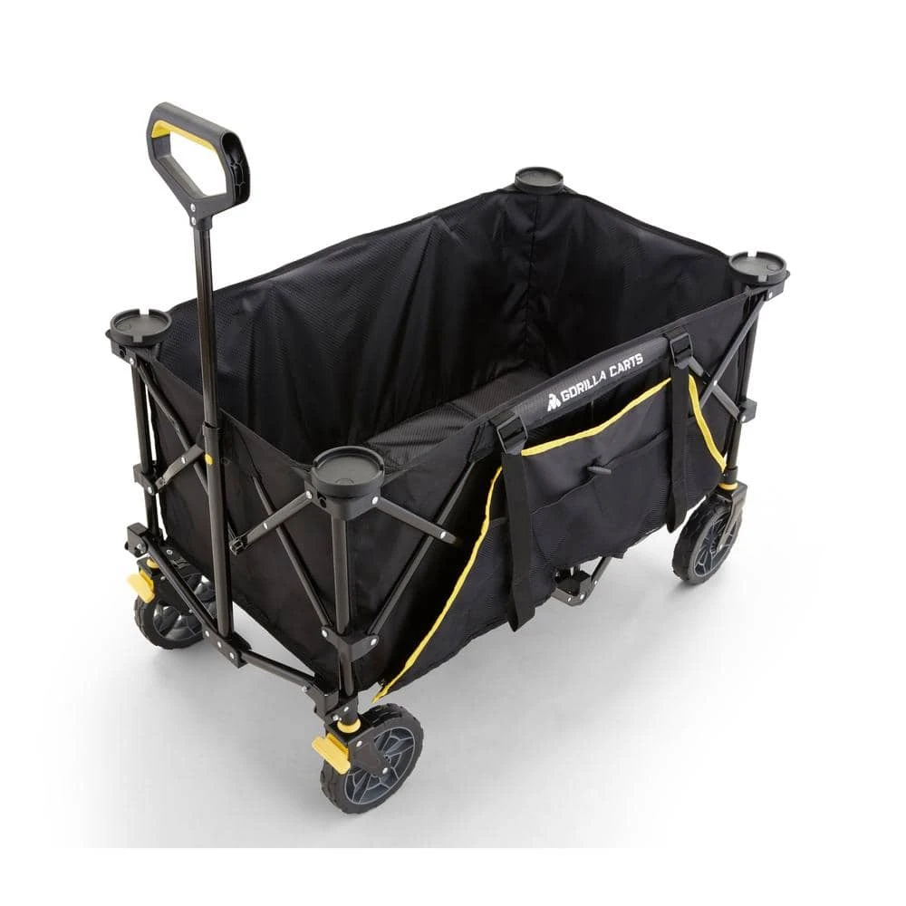 7 Cu. Ft. Collapsible Folding Outdoor Utility Wagon with Oversized Bed, Black by GORILLA CARTS 10 7 Cu. Ft. Collapsible Folding Outdoor Utility Wagon with Oversized Bed, Black by GORILLA CARTS - Image 8