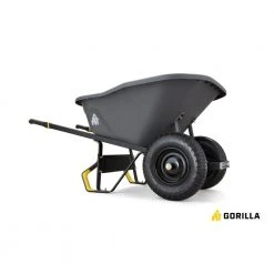 8 cu. ft. Pro Grade Poly Dual Wheel Wheelbarrow by Gorilla