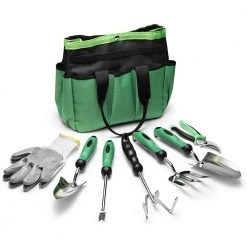 8-Piece Garden Tool Set with Storage Tote Bag by TURBRO