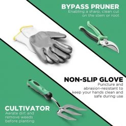 8-Piece Garden Tool Set with Storage Tote Bag by TURBRO -GARDEN TOOLS Shop green turbro garden tool sets hs601 c3 1000