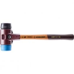 Simplex 50 2.5 lbs. Mallet with Soft Blue Rubber (Non-Marring) and Black Rubber Inserts by Halder