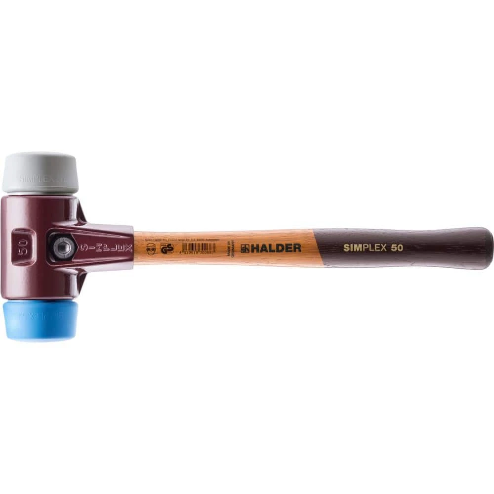 Simplex 60 3.5 lbs. Mallet with Soft Blue Rubber, Grey Rubber Inserts, Non-Marring by Halder 3 Simplex 60 3.5 lbs. Mallet with Soft Blue Rubber, Grey Rubber Inserts, Non-Marring by Halder