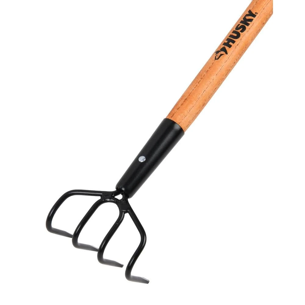 51 in. L 4-Tine Wood Handle Cultivator with Grip by Husky 4 51 in. L 4-Tine Wood Handle Cultivator with Grip by Husky - Image 2