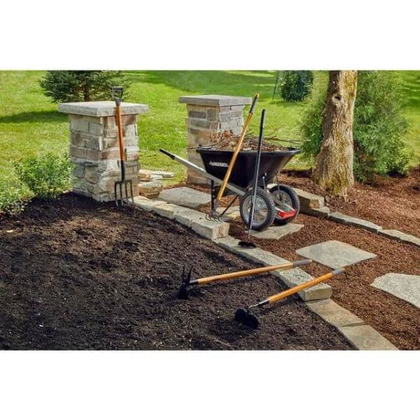 28 in. D-Grip Short Wood Handle 4-Tine Spading Garden Fork by Husky 7 28 in. D-Grip Short Wood Handle 4-Tine Spading Garden Fork by Husky - Image 6